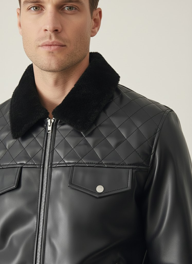 Fashion Bomber Jacket – Collar Detail