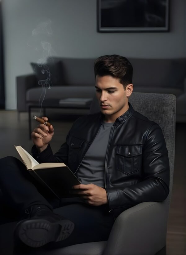 MOD Faux Leather Double Side Front Pocket Jacket pocket close up