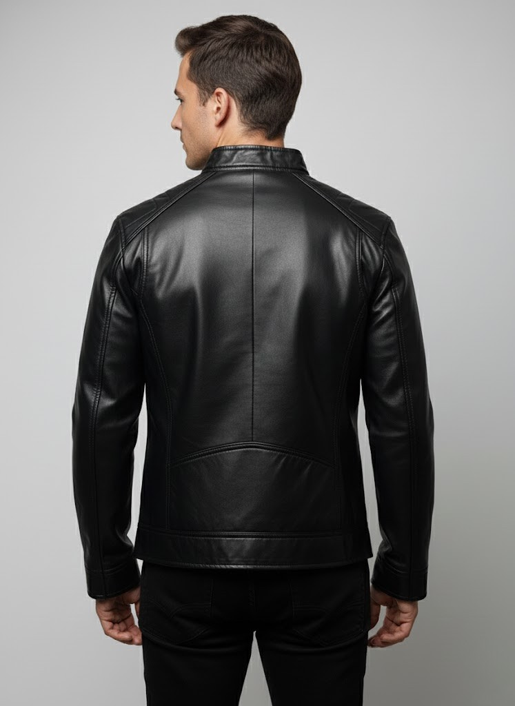 T11 Faux Leather Jacket – Back View