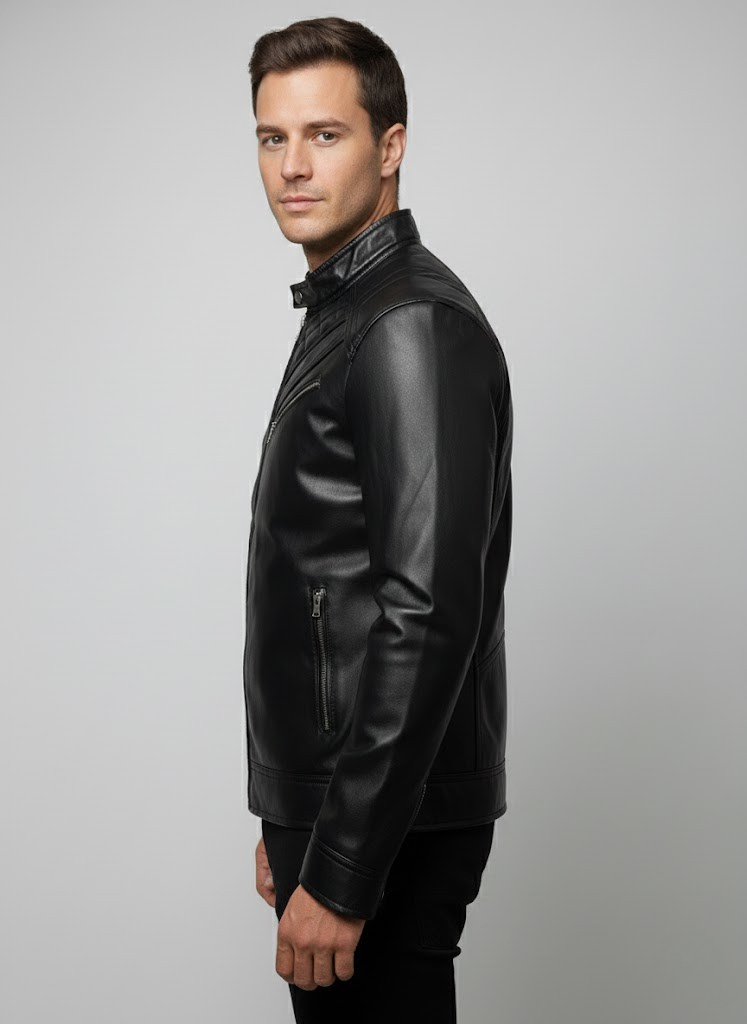 Urban Style Men’s Bomber Jacket in Faux Leather – Trendy Look