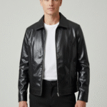 Men’s Fashion Bomber Faux Leather Jacket – Trendy Outerwear
