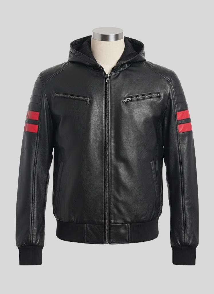 Men’s RimiHod Faux Leather Jacket with Hood – Stylish Outerwear